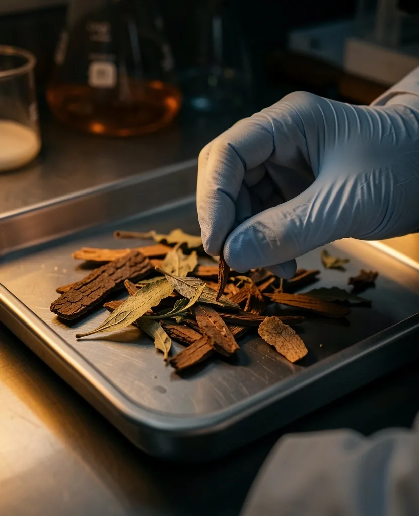 Quality inspection of dried herbal material