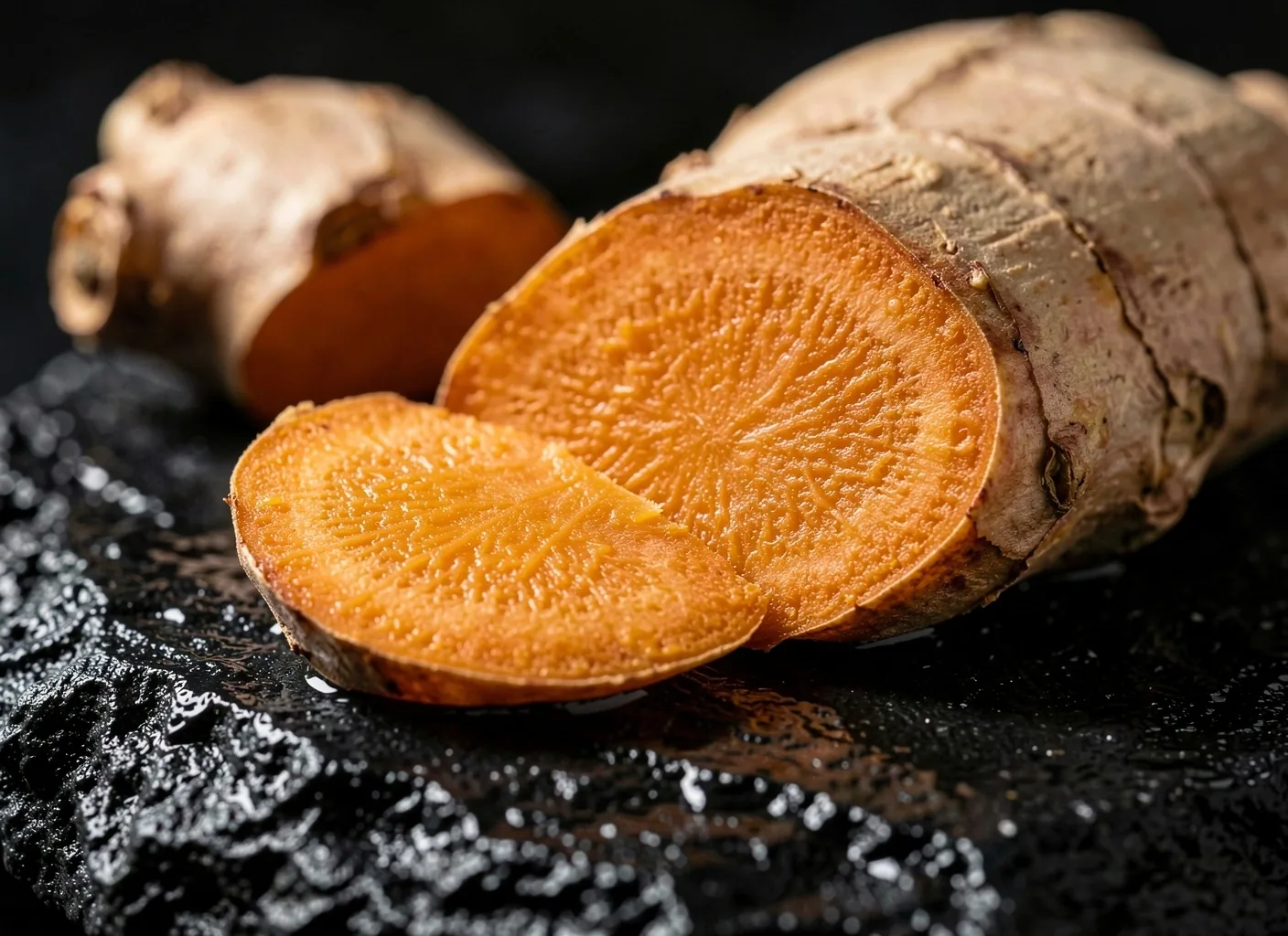 Macro photography of Indonesian botanical roots and herbal extracts